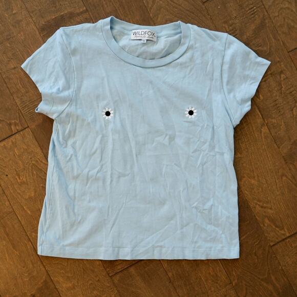 Wildfox blue skies mod daisy‎ short sleeve T-shirt Medium - Picture 1 of 4
